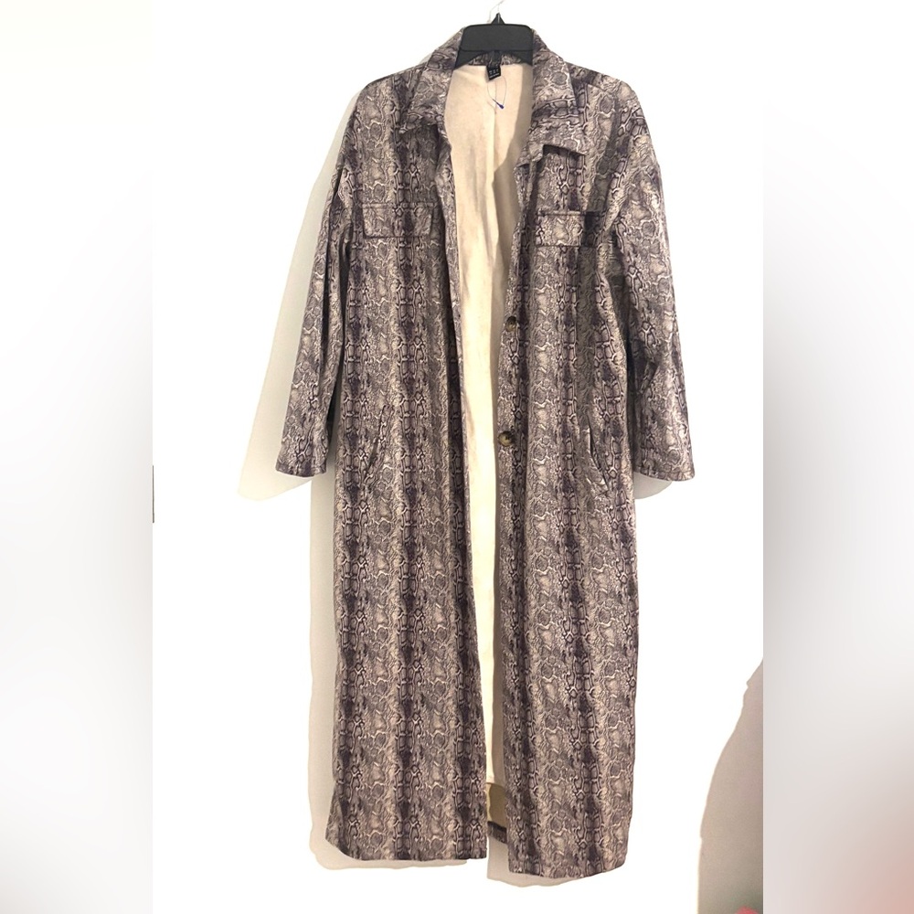 Long‎ Snake Print Size M Duster Coat